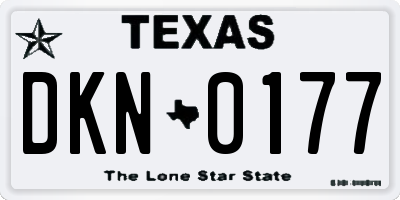 TX license plate DKN0177