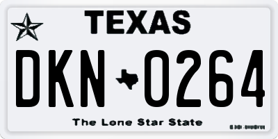 TX license plate DKN0264