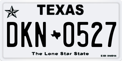 TX license plate DKN0527