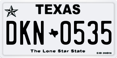 TX license plate DKN0535