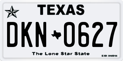 TX license plate DKN0627