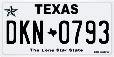 TX license plate DKN0793