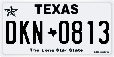 TX license plate DKN0813