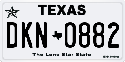 TX license plate DKN0882