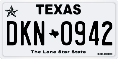 TX license plate DKN0942