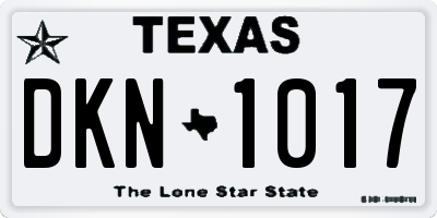 TX license plate DKN1017