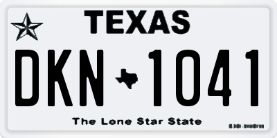 TX license plate DKN1041