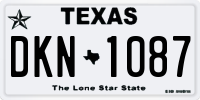 TX license plate DKN1087