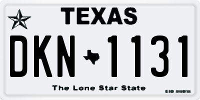 TX license plate DKN1131