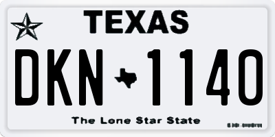 TX license plate DKN1140