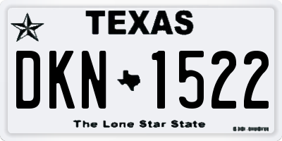 TX license plate DKN1522
