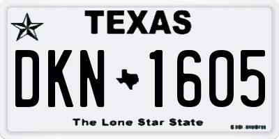 TX license plate DKN1605