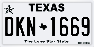 TX license plate DKN1669