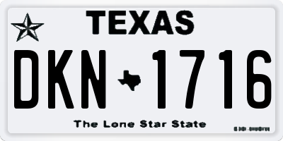 TX license plate DKN1716