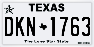 TX license plate DKN1763