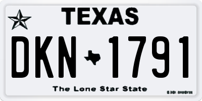 TX license plate DKN1791