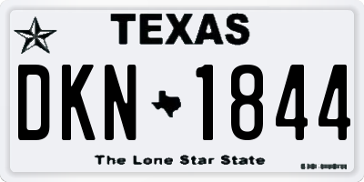 TX license plate DKN1844