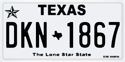 TX license plate DKN1867