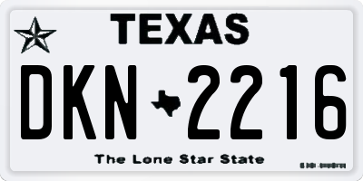 TX license plate DKN2216