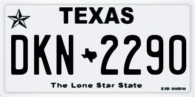 TX license plate DKN2290