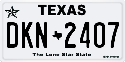 TX license plate DKN2407