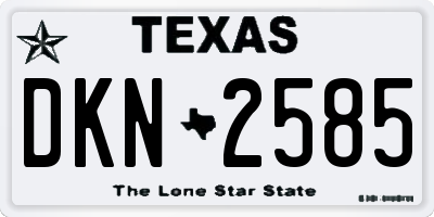 TX license plate DKN2585