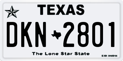 TX license plate DKN2801