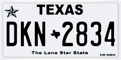 TX license plate DKN2834