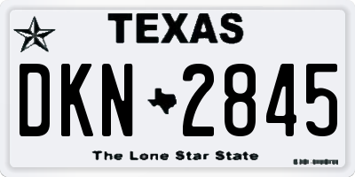 TX license plate DKN2845