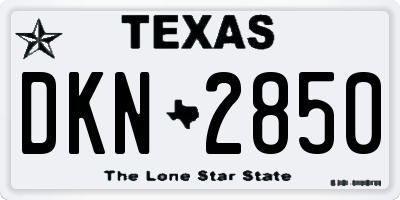 TX license plate DKN2850