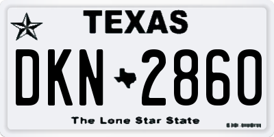 TX license plate DKN2860