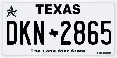 TX license plate DKN2865