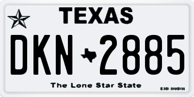 TX license plate DKN2885