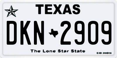 TX license plate DKN2909
