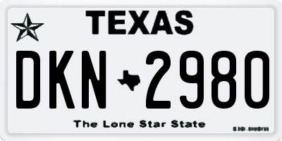 TX license plate DKN2980