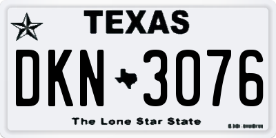 TX license plate DKN3076