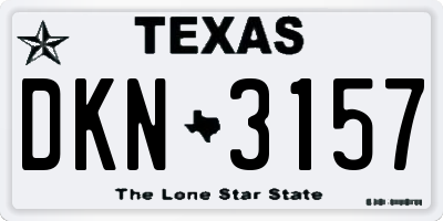 TX license plate DKN3157