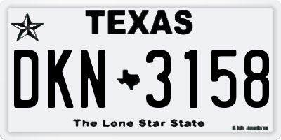 TX license plate DKN3158