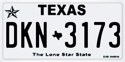 TX license plate DKN3173