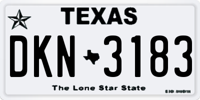 TX license plate DKN3183