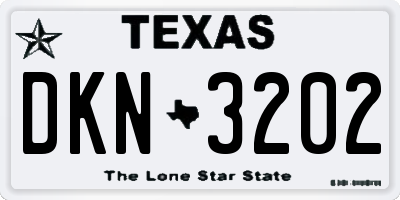 TX license plate DKN3202