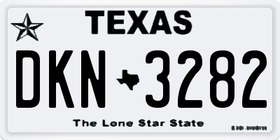 TX license plate DKN3282