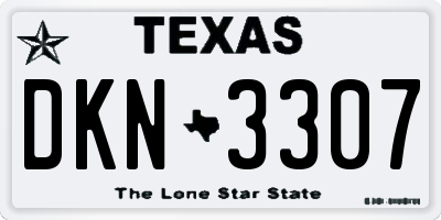 TX license plate DKN3307