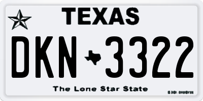 TX license plate DKN3322