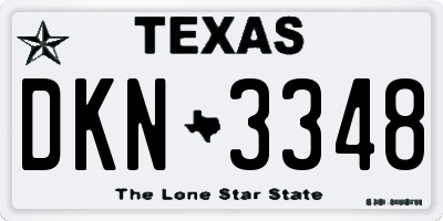 TX license plate DKN3348