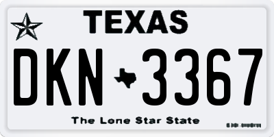 TX license plate DKN3367