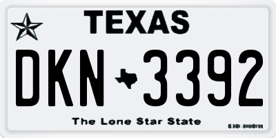 TX license plate DKN3392