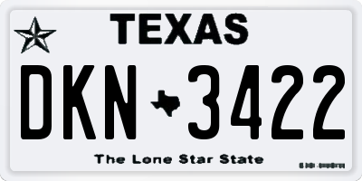 TX license plate DKN3422