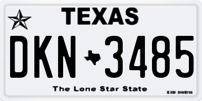 TX license plate DKN3485