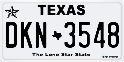TX license plate DKN3548